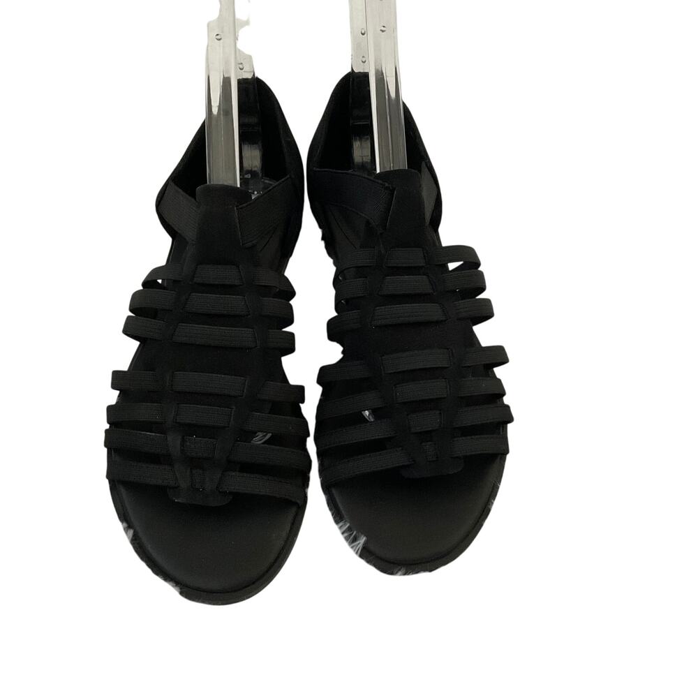 Eileen Fisher Black‎ Leather Fisherman Sandals - Size 7.5